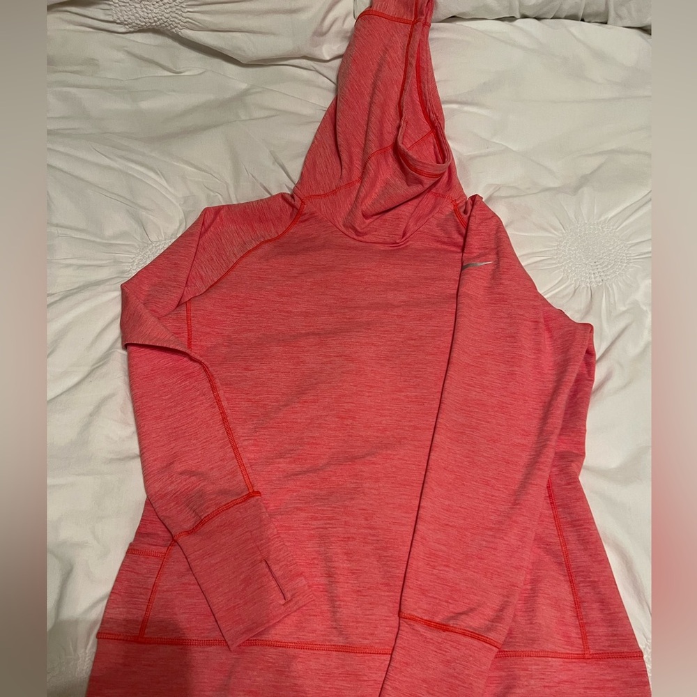 Women’s Nike Golf Dri-fit Hooded Sweatshirt with side pockets in coral size xl - Picture 2 of 4